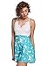 Moxeay Deep V Neck Playsuit Backless Chiffon Short Jumpsuit (S, Green)