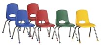 ECR4Kids School Stack Chair with Chrome Legs/ Ball Glides, 14