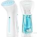 Travel Steamer for Clothes - Portable, Handheld for Clothing Garment and Fabric - No Spitting, Safe and Little Handy - Compact Home Mini Steamer for Curtain Metal Plate, 110V Only (White)