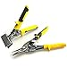 Red Oak Tools Metal Sheet Tools Set- 3” Inch Hand Seamer Fairmont Tongs and Straight Cut Aviation Snips for cutting bending and flattening sheet metal- Yellow