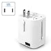 Insten Universal Worldwide Travel Adapter Wall Charger Power Plug AC Adapter with Dual USB Charging Ports for US/EU/UK/AU International Cellphone Laptop, White
