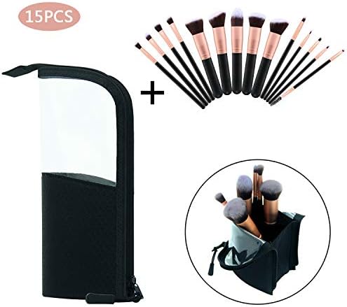 Travel Makeup Case,Chomeiu- Professional Cosmetic Makeup Bag Organizer,Accessories Case, Tools case (Black-M) (q brush set)