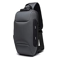 tesyyke Anti-Theft Backpack with 3-Digit Lock Shoulder Bag Waterproof for Mobile Phone Travel Gray