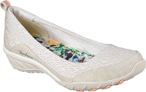 Skechers Women's Relaxed Fit Savvy Winsome Wedge,Natural,US 10 M