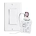RunLessWire Single Pole Battery-Free DIY Wireless Light Switch Kit 150ft RF Range Self-Powered by Kinetic Energy for Fixtures & Outlets : 1 Remote Switch Controls 1 5A On/Off Receiver – White