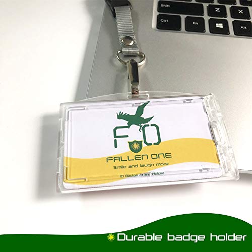 1 Pack Heavy Duty Hard Plastic Locking Id Badge Holder Horizontal and