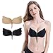 HouNa Self Adhesive Bra,Backless Strapless Invisible Lift Push-up Bra with Drawstring for Woman(2 Pack Black and Beige)