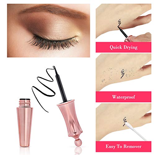 Magnetic Eyeliner, TedGem Magnetic Eyelashes Magnetic Eyeliner Kit, 3D Reusable Eyelashes with Tweezers Waterproof Long Lasting Eyeliner False Eyelashes Magnetic Eyeliner for Natural Look