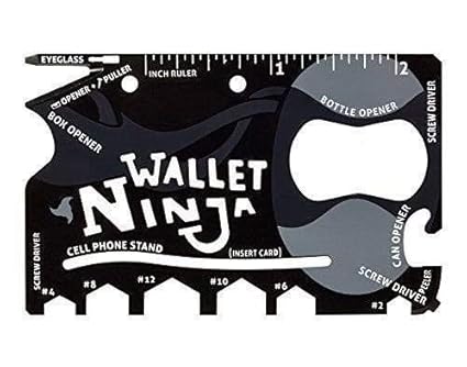 PA Wallet Ninja Tools 18 in 1 Multi-Purpose Credit Card Size Pocket Tool