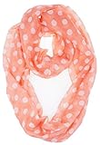 Vivian & Vincent Soft Light Weight Polka Dot Sheer Infinity Scarf