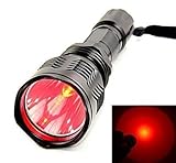 Z-Z@ Super Bright Waterproof HS-802 350 Lumens Cree LED Flashlight 250 Yard Long Range Hunting Light Cree LED Coyote Hog Hunting Flashlight Light Lamp Torch(RED light)