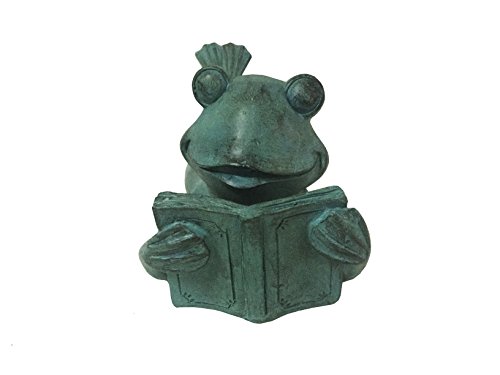 Continental Art Center CAC14621B Polyresin Frog Reading a Book Garden Statue