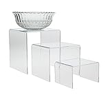 Source One Deluxe 4,5,6 Inch 3 Piece Set Slim Line Clear Acrylic Risers - MEDIUM