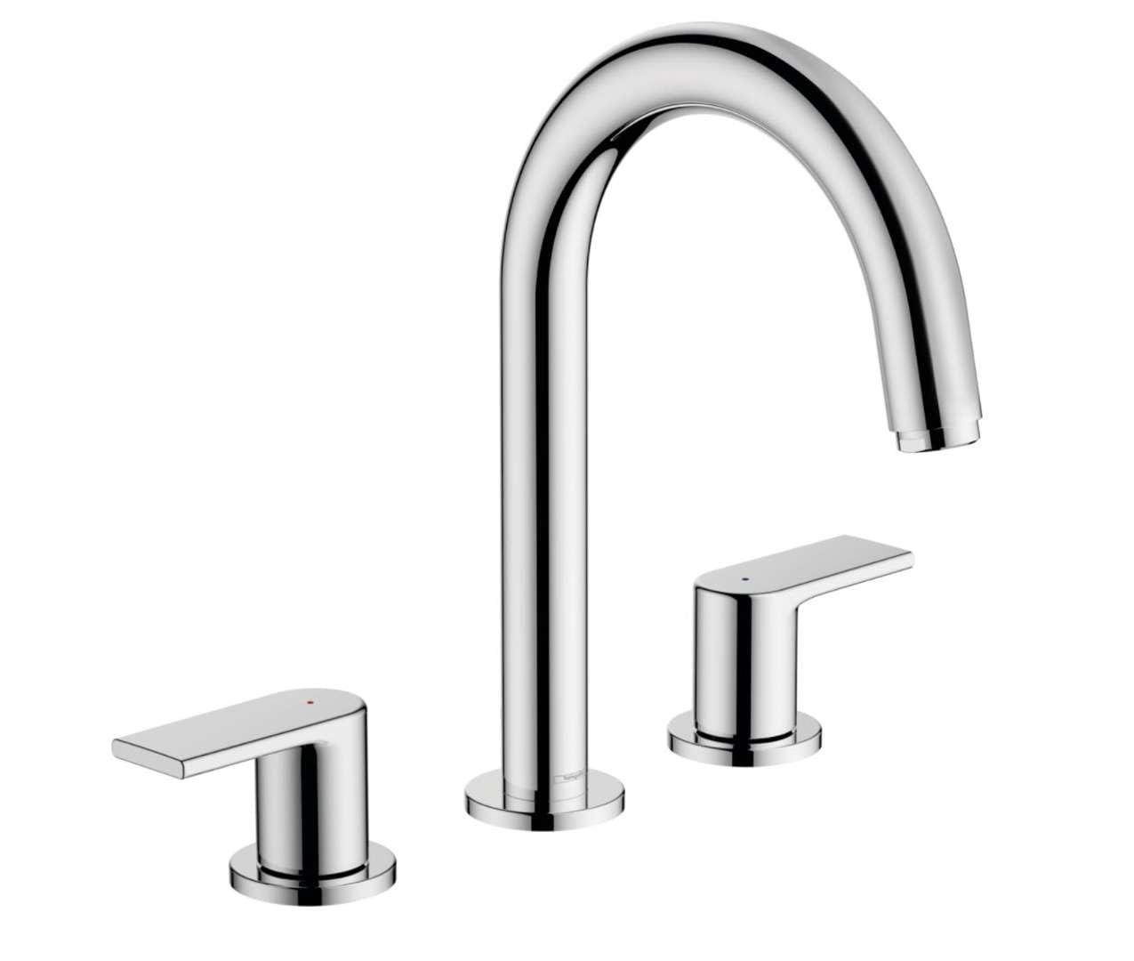 hansgrohe Vernis Shape 3-hole basin mixer with pop-up waste set, chrome, 71563000