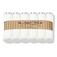 SWEET CHILD Premium 100% Bamboo Washcloth Set (6 Pack)