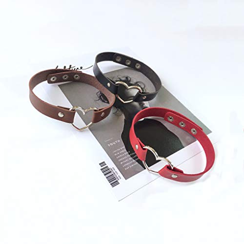 Daimay-2PCS-Collana-Girocollo-Cuore-Gotico-Lolita-Rivetto-Punk-Rock-in-Pelle-PU-Collare-Cosplay-Nero-Anni-90-Misura-Regolabile-Nero