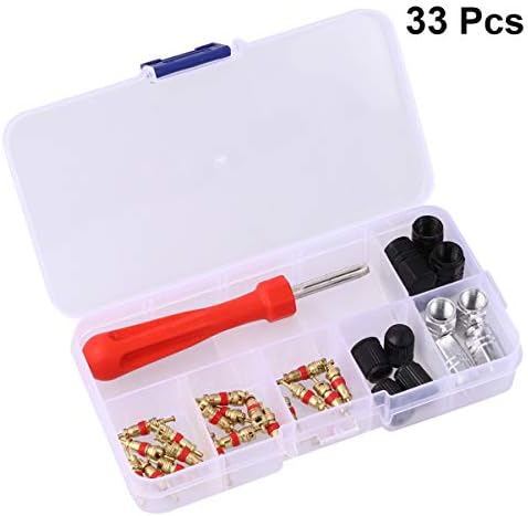 Vorcool タイヤ修理ツールセット タイヤバルブ コア リムーバーレンチ 虫回し ドライバーバルブ 変換アダプター バイク 自動車 自転車 オートバイ 修理用32pcs