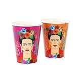 Talking Tables Frida Khalo Party Supplies | Boho Cups Floral | Paper, 12 Pack