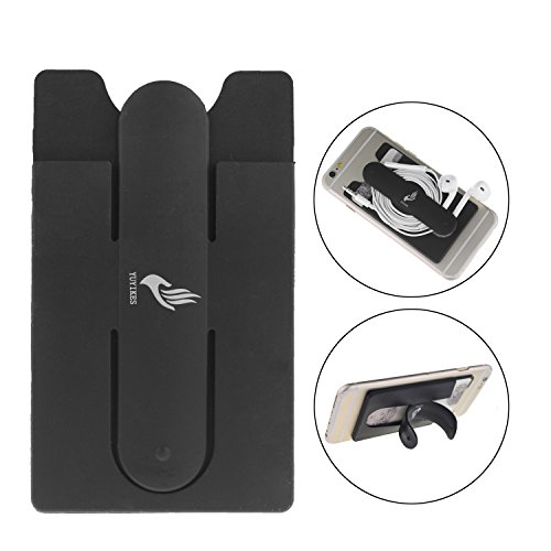2-in-1 silicone adhesive pu stick-on wallet credit card id holder…
