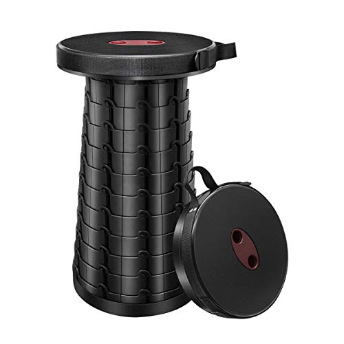 Ledeak Portable Folding Camping Stool, Foldable Telescopic Plastic Stool with Adjustable Height and Easy Carry Handle, 287 lbs Capacity for Kids Adults, Kitchen Bathroom Outdoor Fishing