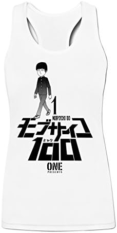 Hernandey Women's Rock Mob Psycho 100 ONE Graphic Printed Crew Neck Tops XL White