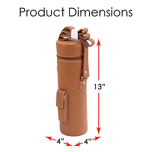 Luxury Wine Tote Travel Bag/Genuine Leather Bottle Wine Bag Carrier/Easy to Carry Shoulder Strap/Corkscrew Included/Great Gift