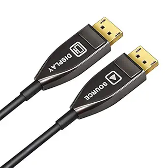 Jeirdus Fiber DP to DP Cable Male to Male 32Gbps High Speed 8k60HZ 4K140HZ, DP 1.4 Display Port for Big Game HDTV Projector, PC Host, Graphics Card,20ft