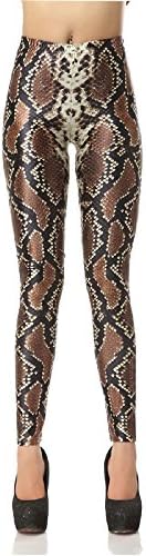DaMaiZhang Women's Fashion Digital Print Pencil Pant Stretch Fadeless Colorful Stretch Leggings Tight Pants (M, Snakeskin)