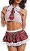 JOELLYUS Schoolgirl Lingerie Costume Outfit Cosplay Mini Skirt (White, S)