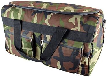 Camouflage Tactical Ultimate Odorless Scent Proof Smell Carbon Lining Duffel Bags Advance Zipper (Black Duffel Bag)
