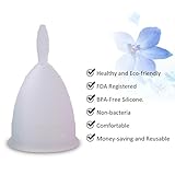 LEASEN Menstrual Cup-Health Care Soft Silicone Lady Cup-A Perfect Feminine Alternative to Sanitary Napkins(White,Small)