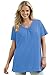 Women's Plus Size Top In Tunic Length, The Perfect Cotton V-Neck With Shirring