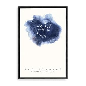 Framed Canvas Wall Art - Constellation Sagittarius - Giclee Painting Wall Art for Bedroom Living Room Home Decoration - 16x24 inches
