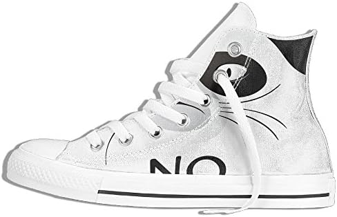 Ongyeyuan Cat Face Portrait Says No Grumpy Social Character Kitty Domestic Artful Image High Top Classic Casual Canvas Fashion Shoes 43