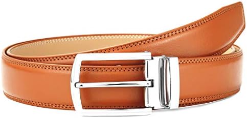 Men's Belt Leather Dress Casual Jeans Belt with Pin Buckle Vivid Colors-Trim to fit