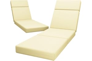 IRISTYKILIN 2 Pcs Chaise Lounge Cushions Outdoor, 72 x 21 x 4 Inch Lounge Chair Cushions for Outdoor Furniture - Waterproof Lounge Patio Replacement Cushion, 4In Fade-Resistant ThickPatio Chaise Lounge Cushion