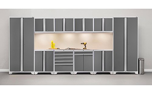 NewAge Products 52554 Pro 3.0 Cabinetry Set with Stainless Steel Worktop, White