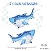 U`King 49 PACK Shark Birthday Party Decorations for Kids - Shark Happy Birthday Banner, Ocean Color Balloons, Mini Shark Balloons, Cute Cartoon Puffy Stickers | Aster Birthday Supplies Set for 1st 2nd 3rd 4-12 year Boys