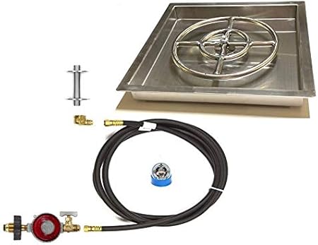 Amazon Com Easyfirepits Basic Propane Gas Fire Pit Ring Burner Pan Full Combo Connection Kit 22 00 18 Ring Square Pan Garden Outdoor