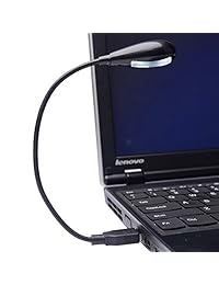 hanerdun® Brillante luz LED USB lámpara lámpara de lectura para portátil cuello flexible Negro