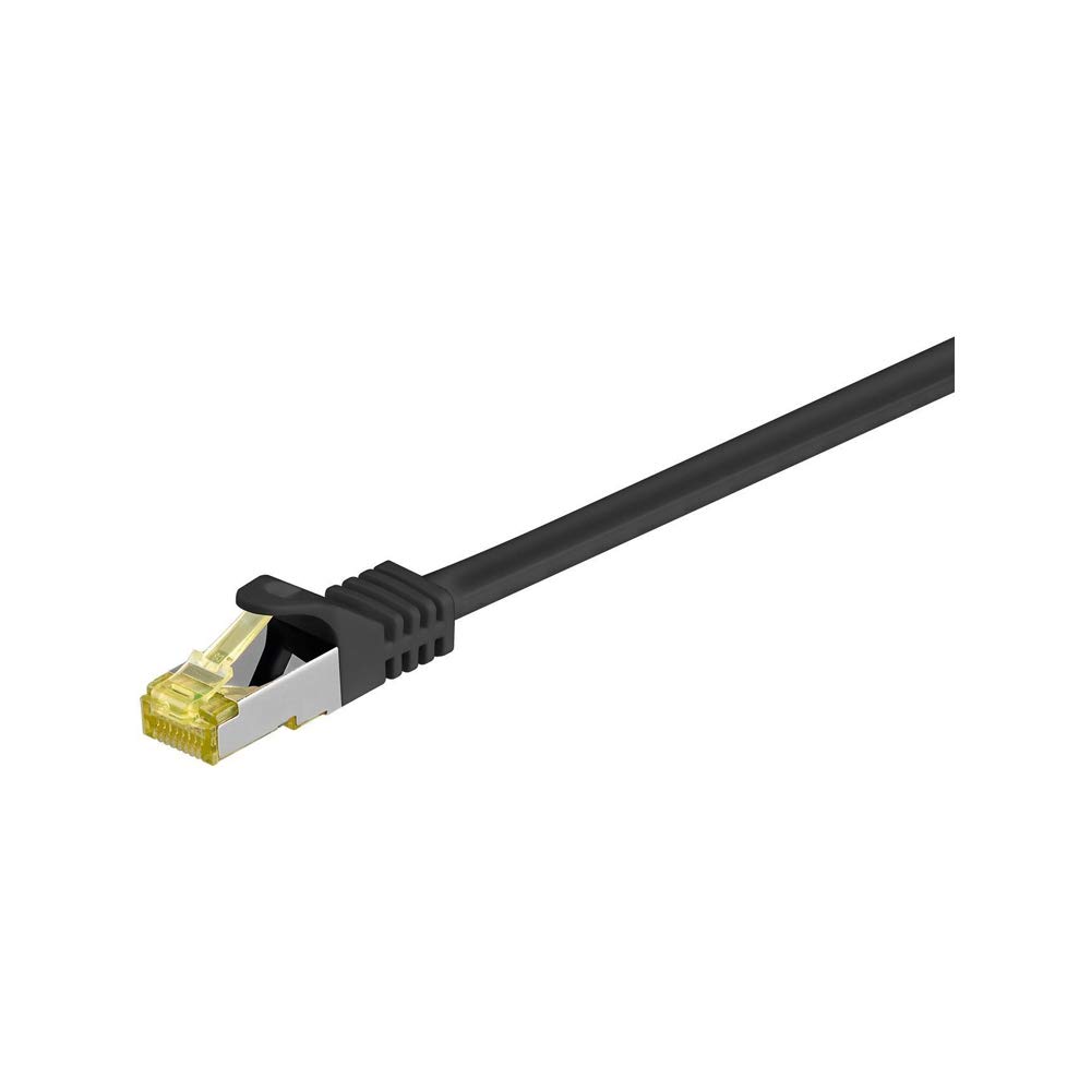 Goobay RJ45 Snagless Network Connection Cable Category 7 S/FTP 0.25 m black Gold-Plated Contact