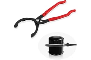 Salior 12'' Oil Filters Removal Specialty Tool Oil Filter Wrench,3-Position Adjustable+15°Bent Angle Head Design Oil Filter Pliers For 45-150mm Engine Filters,Conduit,Fittings, Red