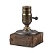 OYGROUP Vintage Weathered Wood Table Lamp,Wooden Base Retro Industrial Steampunk Iron Pipe Desk Light for Bedside,Bedroom Living,Dining Room,Cafe Bar,Studio,Hallway,House Decor,E26 Dimmable Lamps LED
