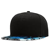 Connectyle Coconut Palm Tree Brim Snapback Flat Bill Hat Fitted Hip Hop Trucker Cap