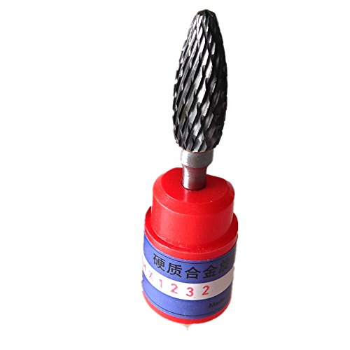 Carbide Burr KangTeer 10mm Dia 1/4" Shank Torch Shape Double Cut Tungsten Carbide Rotary File Cutting Burs Tool Rotary Drill Die Grinder Bits (10mm)