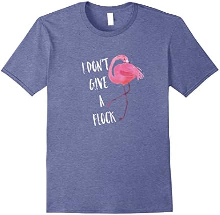 Mens Funny Summer Beach Flamingo Flock Don't Care T-Shirt Large Heather Blue
