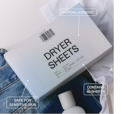 DedCool Dryer Sheets in Xtra Milk | 40 Count | Non-Toxic, Vegan Fabric Softener Sheets | Bergamot, Vanilla & Amber Scent | Softens & Freshens