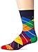 Happy Socks Men's 1 Pack Unisex Combed Cotton Crew Argyle, Bright Combo, 10-13