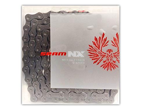 SRAM NX Eagle 12-Gang-Kette, 126 Glieder, grau, mit Aufkleber, Powerlock im Lieferumfang enthalten