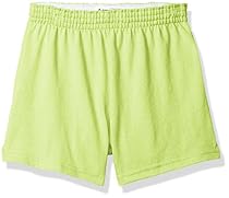 Soffe Little Girls' Yth Athltc Short V-n 50c/50p, Sharp Lime, XS